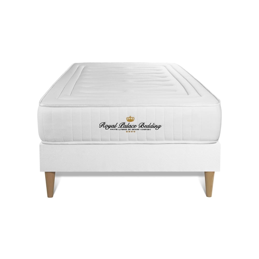 Ensemble 90x200 ressorts et mémoire de forme sommier blanc - Maisons du Monde