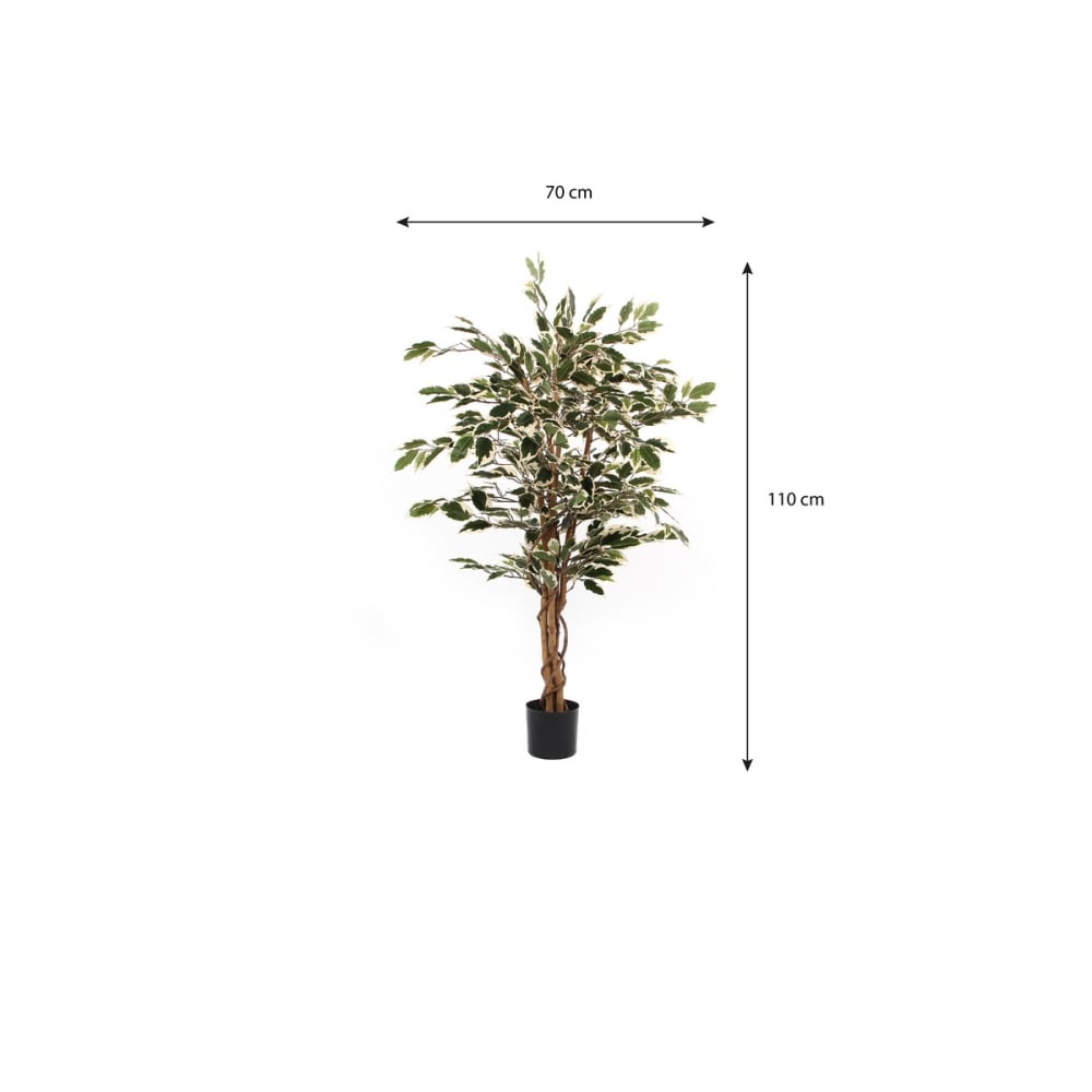 Pianta artificiale ficus verde h110xb70xl70cm - Mica Decorations