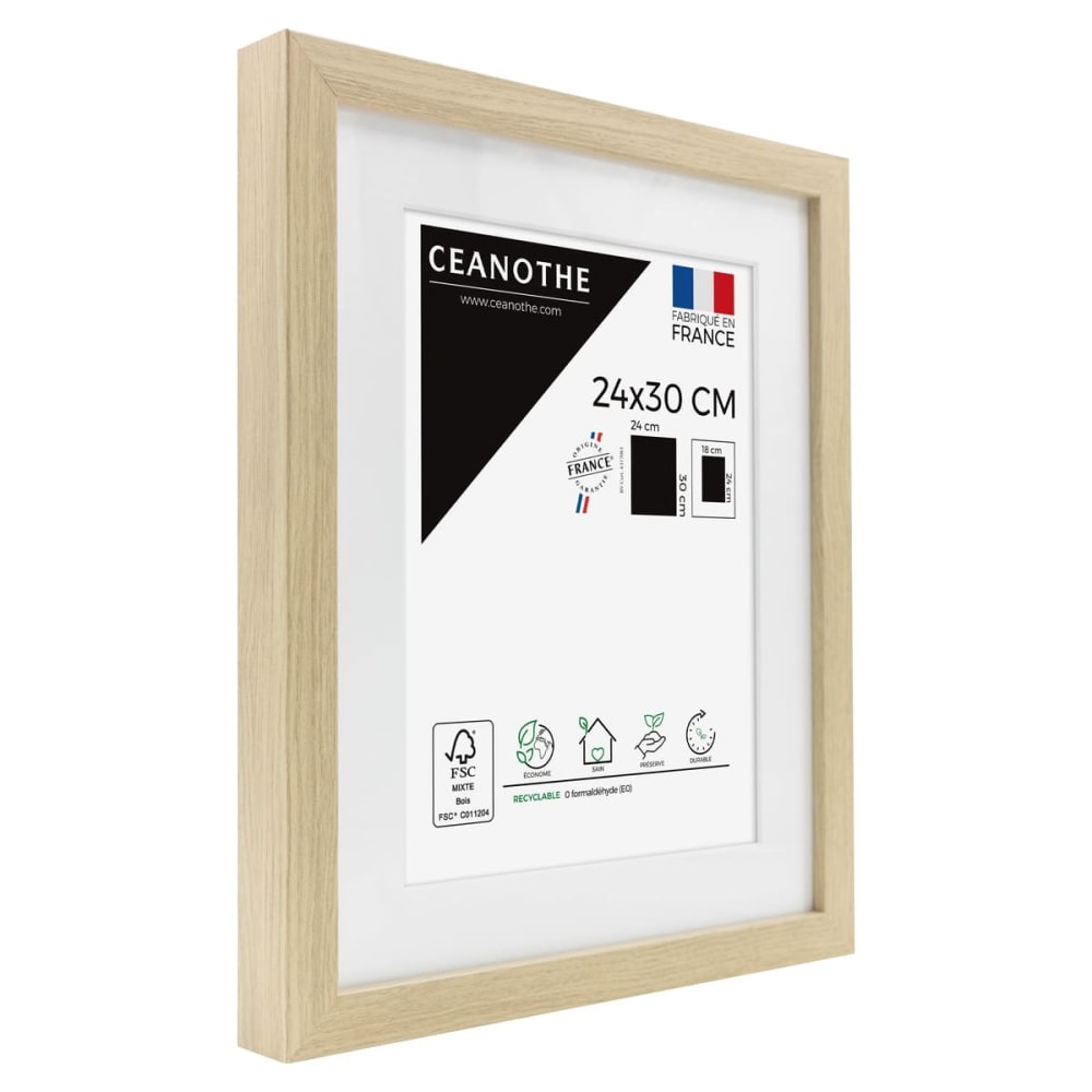 Cadre photo épais brut 24x30 cm avec passe-partout bois reconstitué fs — vue 4