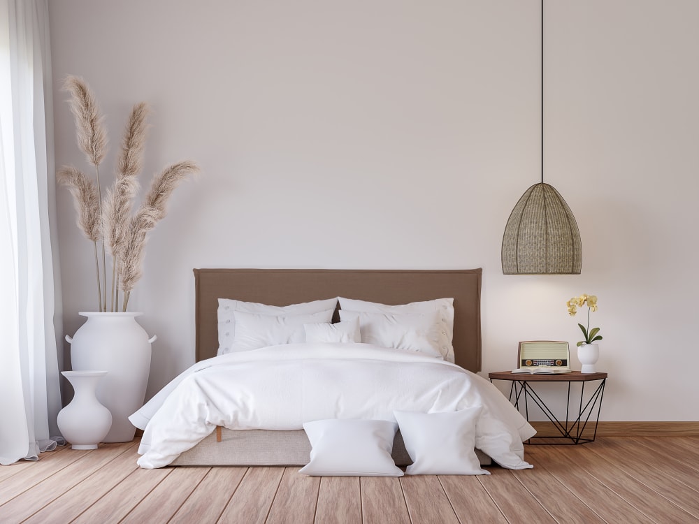 Gepolstertes Kopfteil aus 100% Leinenstoff, 160x100cm, Braun -