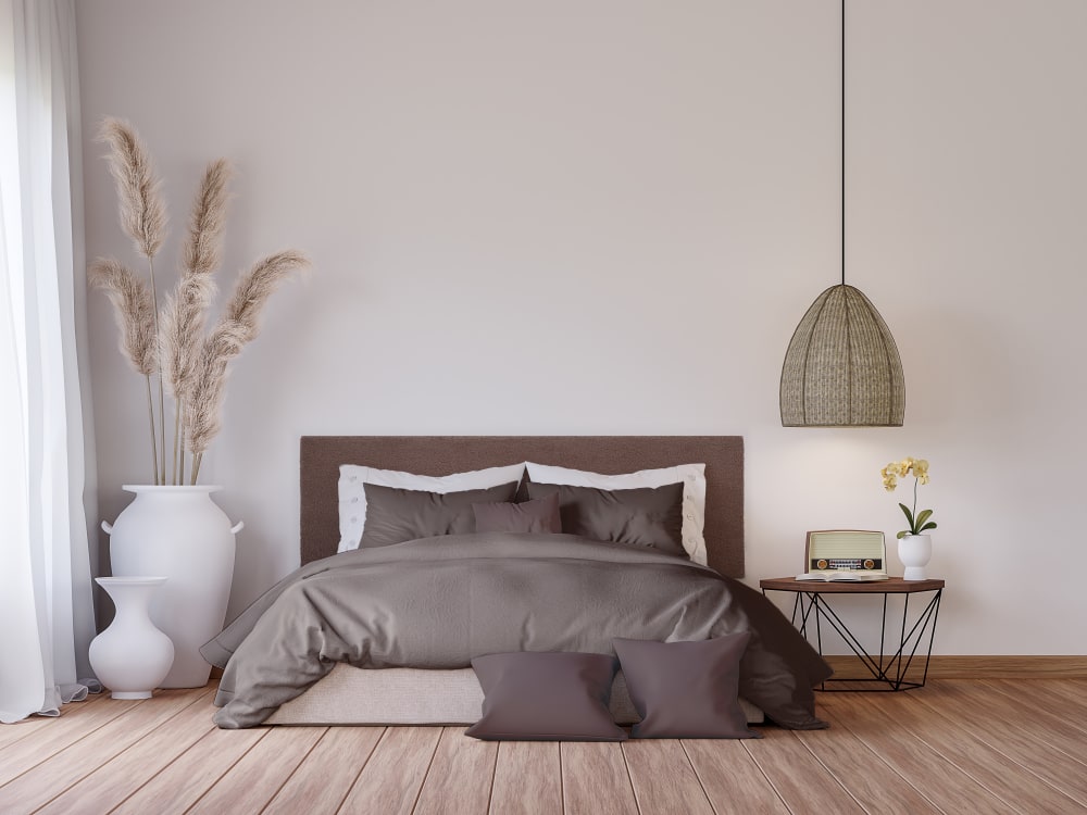 Gepolstertes Kopfteil Teddy-Stoff, 145x52 cm, Braun - Maisons Du