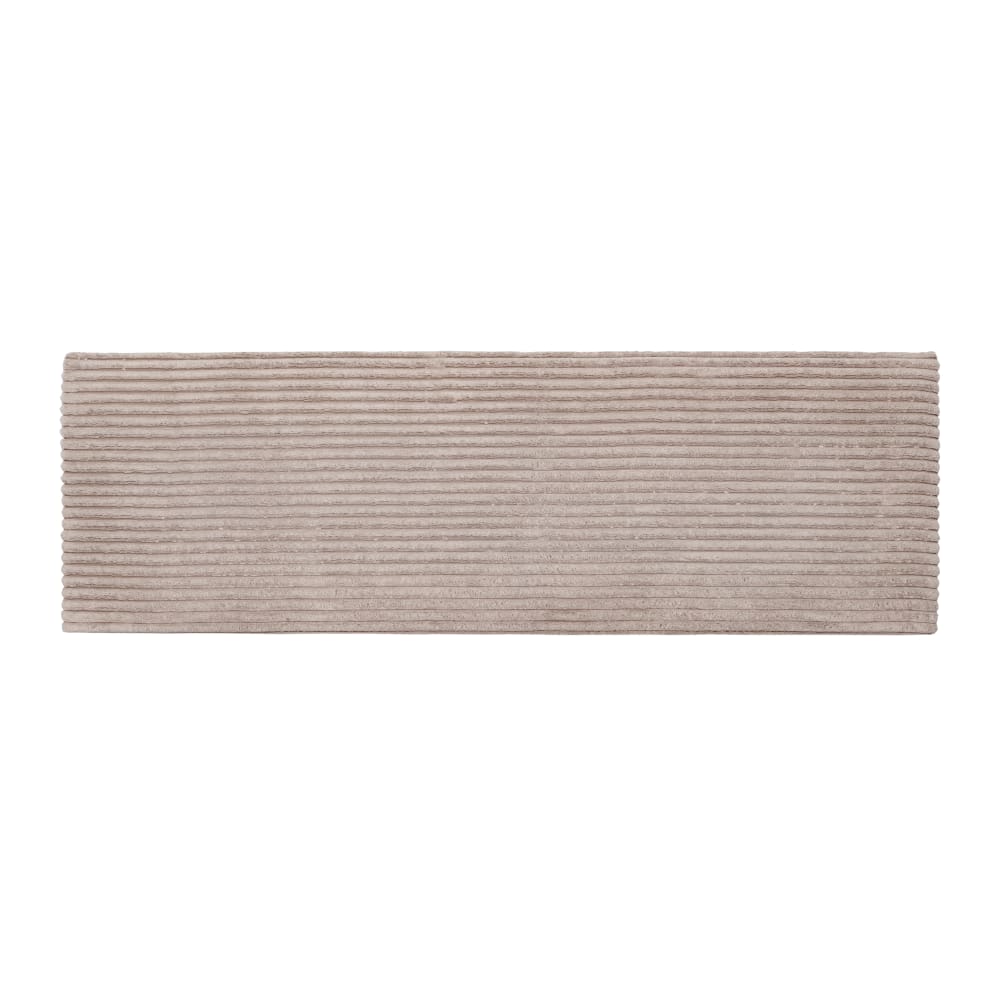 Cabecero tapizado de tela acanalada beige 145x52 cm