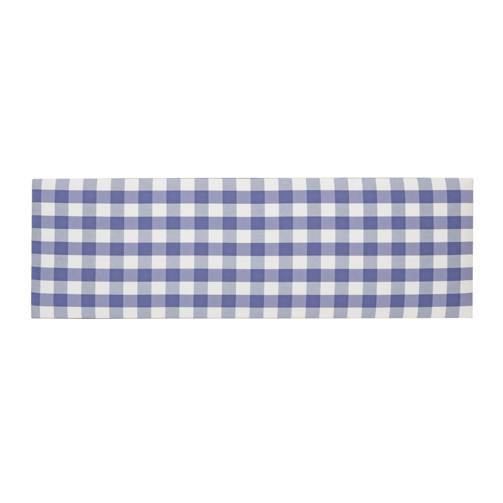 Tête de lit tapissée en vichy bleu 145x52cm Tête de lit tapissée en vichy bleu 145x52cm
