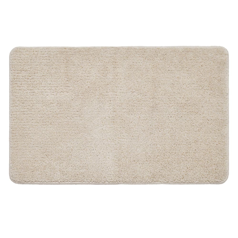 Tapis de bain uni en polyester ecru avec fils dorés 50x80cm