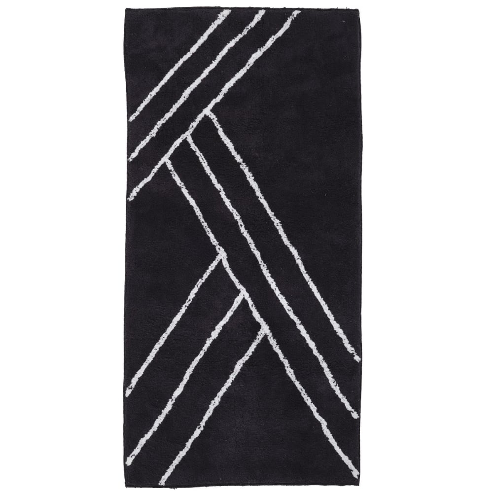 Tapis de bain déco géométrique coton 60x120cm