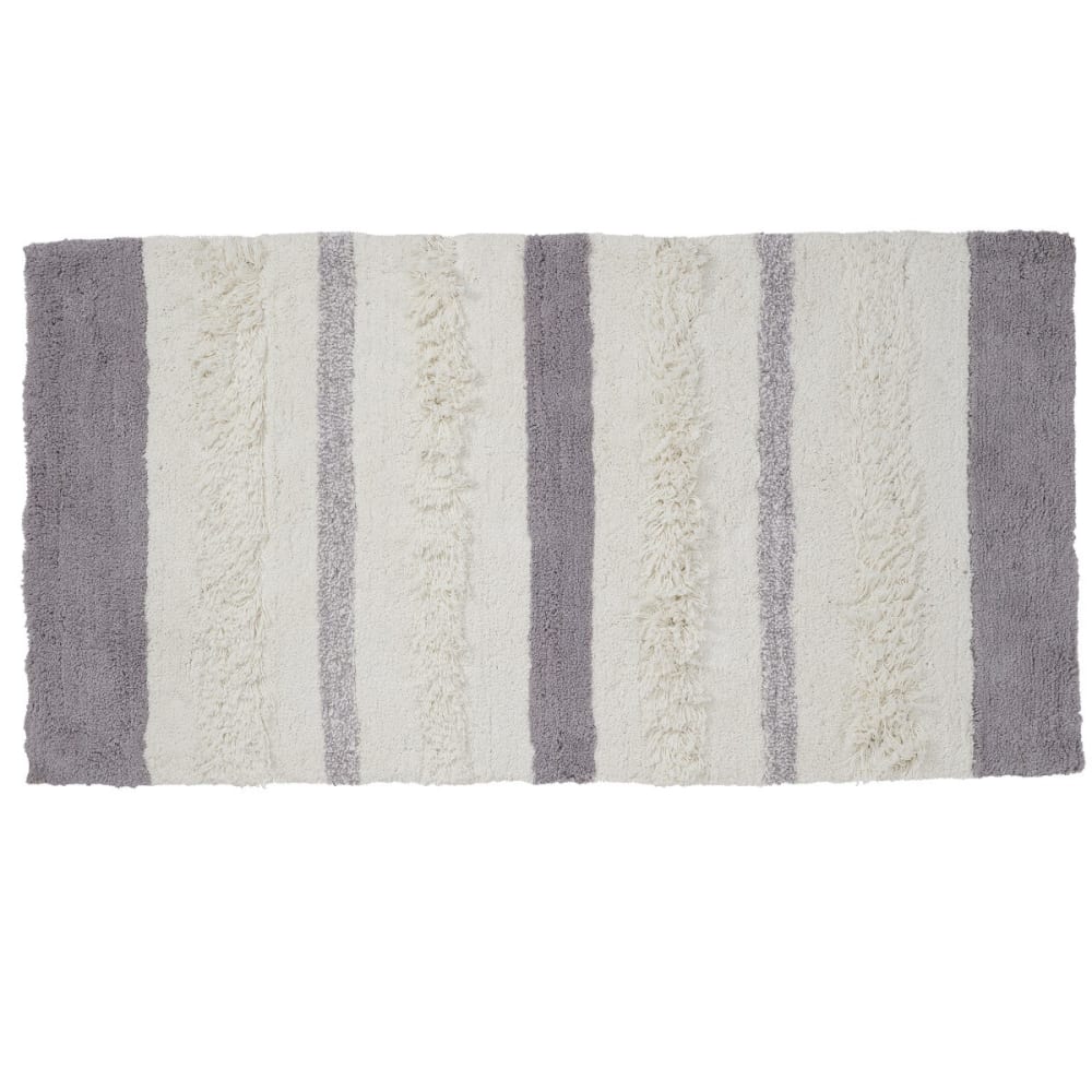 Tapis de bain déco coton tufté 60x120cm