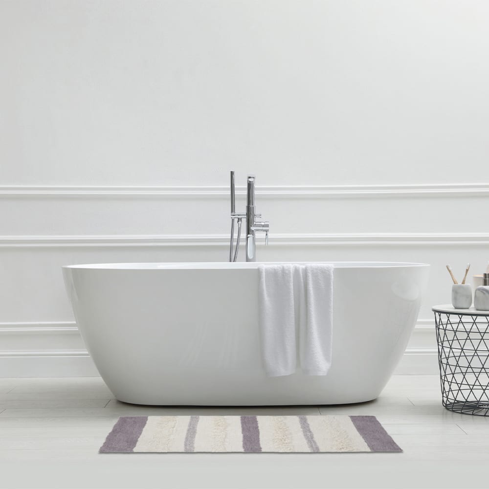 Tapis de bain déco coton tufté 60x120cm - Maisons du Monde