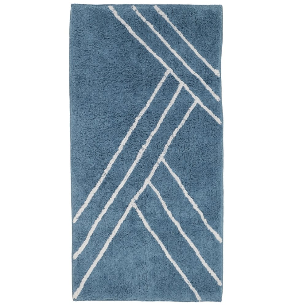 Tapis de bain déco géométrique coton 60x120cm