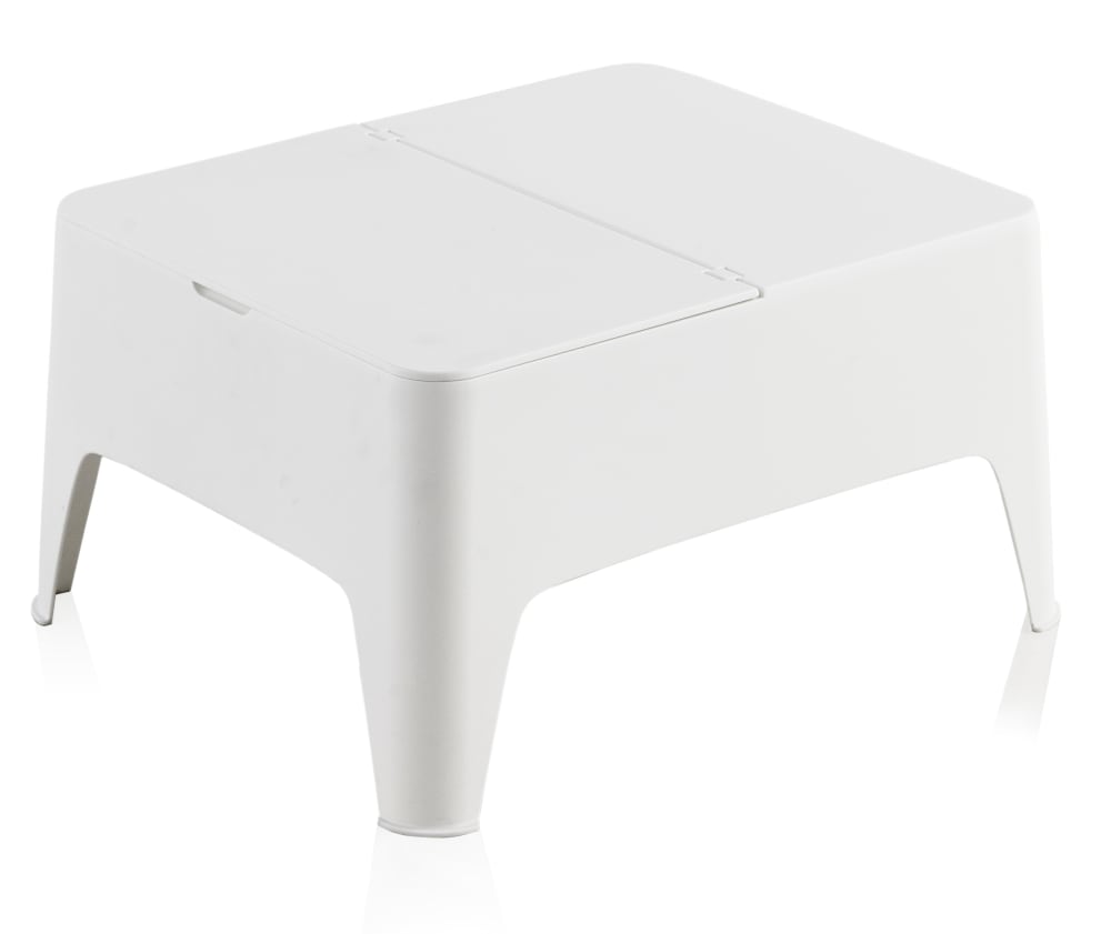 Table auxiliaire avec compartiment de rangement blanche