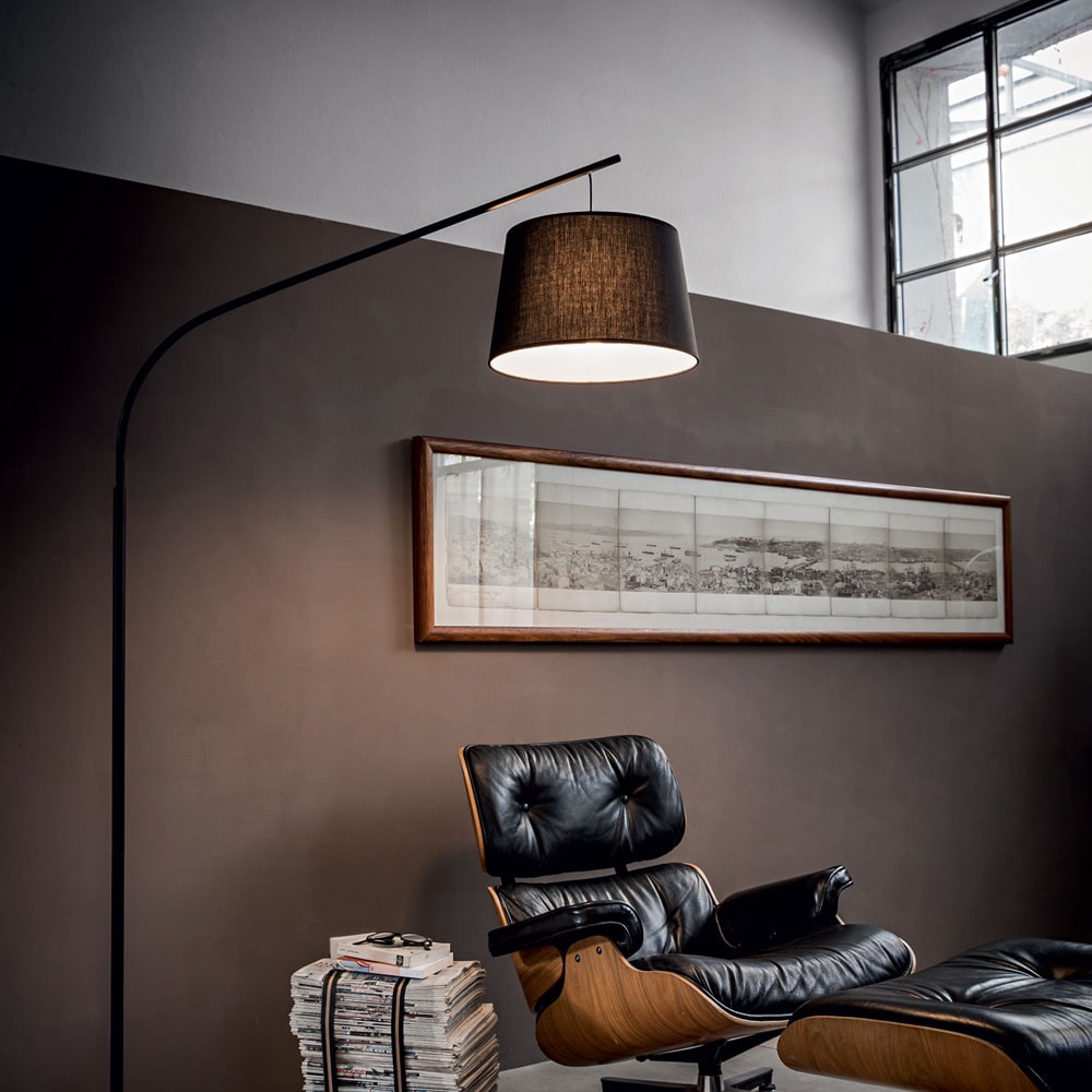 Piantana Industrial-Minimal Daddy Metallo Nero 1 Luce E27 - Ideal