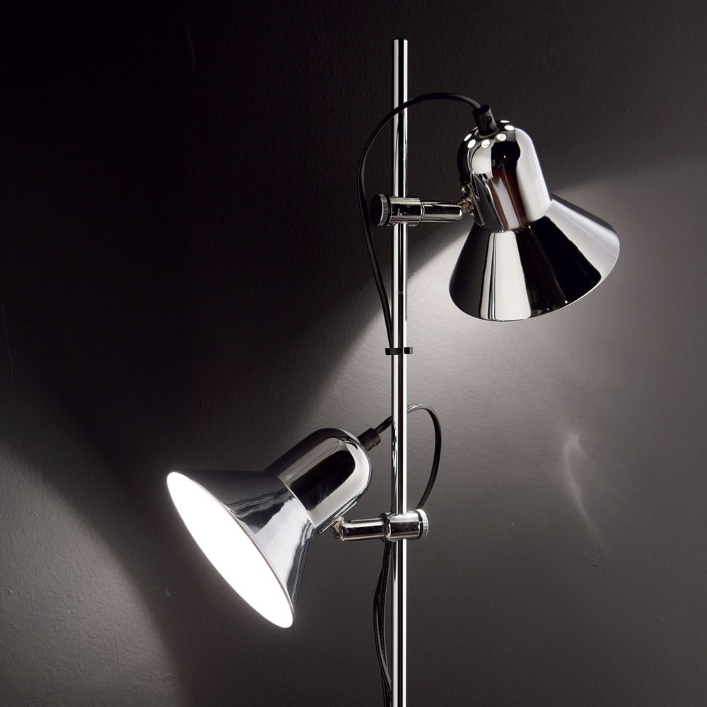 Piantana Moderna Polly Metallo Cromo 2 Luci E27 - Ideal Lux