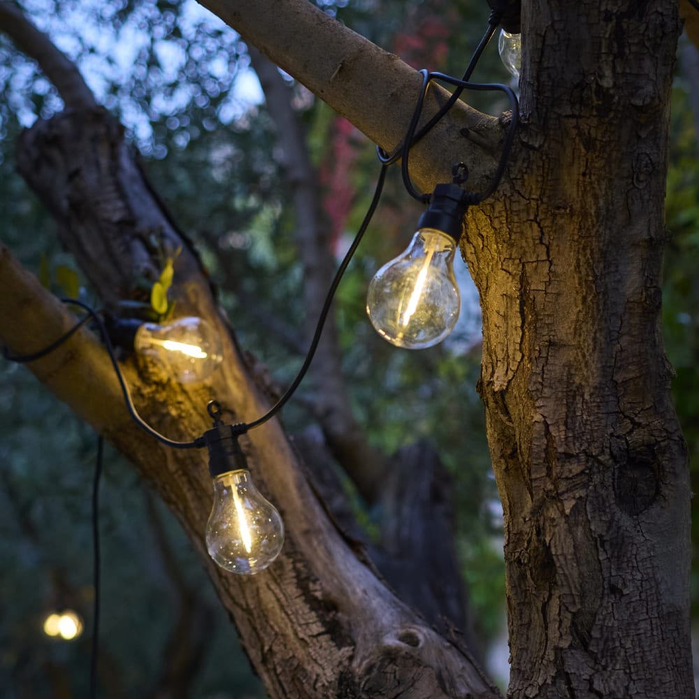 Cadena de luces solares party max 10 led de 7,5 m