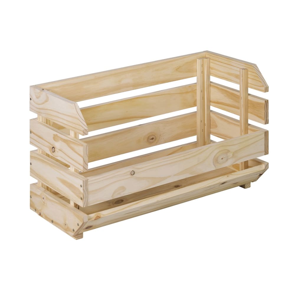 Calicosy Caisse empilable en pin massif - l60 cm style campagne Beige Bois