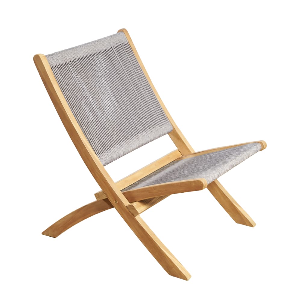 Fauteuil de jardin lounge en corde gris