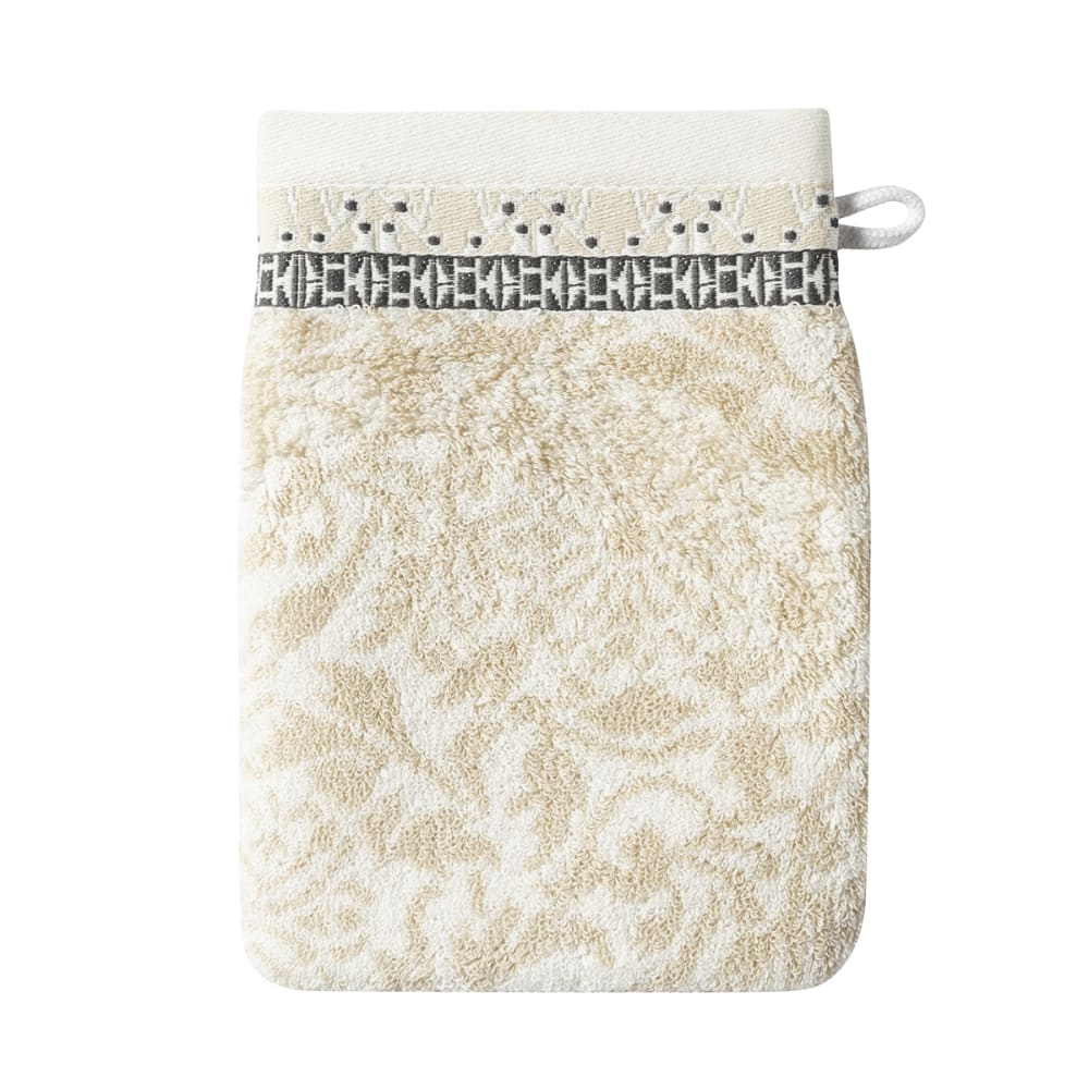 Gant de toilette en coton crème 15 x 22
