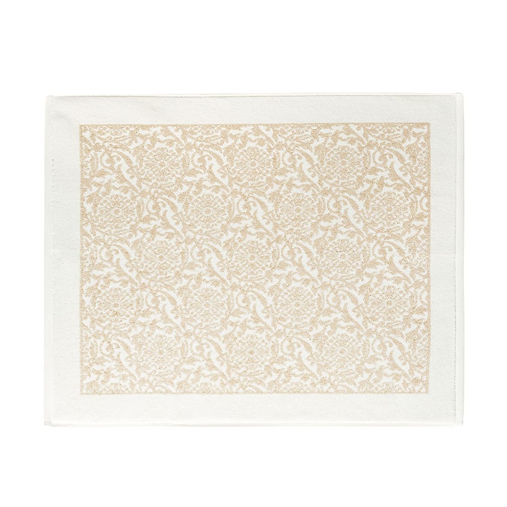 Tapis de bain en coton crème 60 x 80