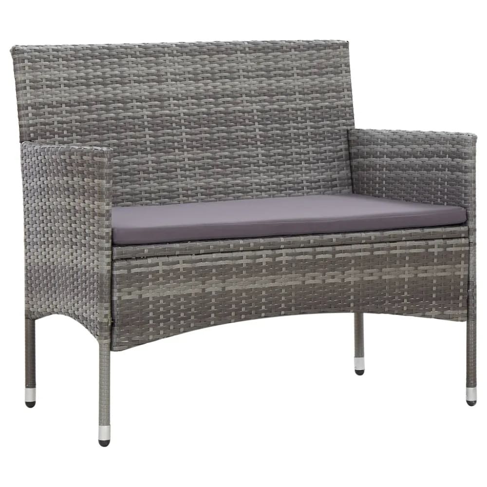 Salon de jardin confortable 4 pièces métal gris - Maisons du Monde