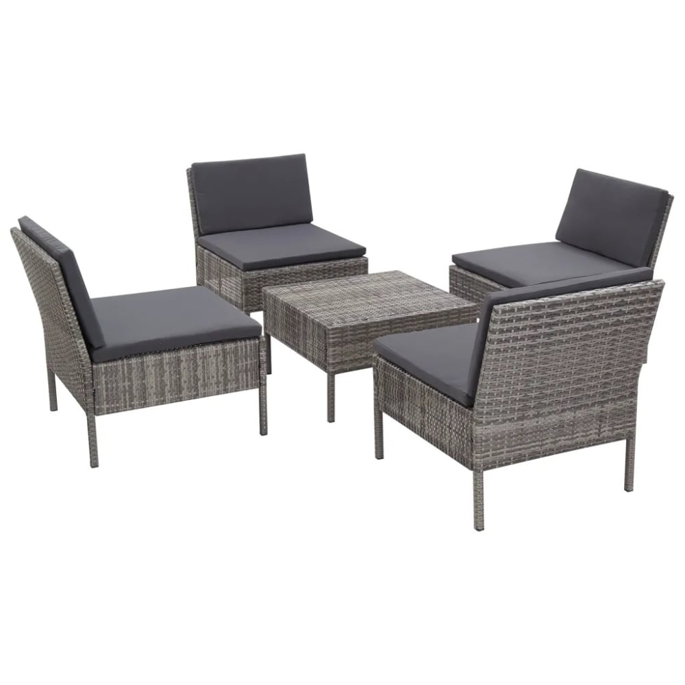Salon de jardin 4 places en résine tressée avec coussins - Maisons du Monde