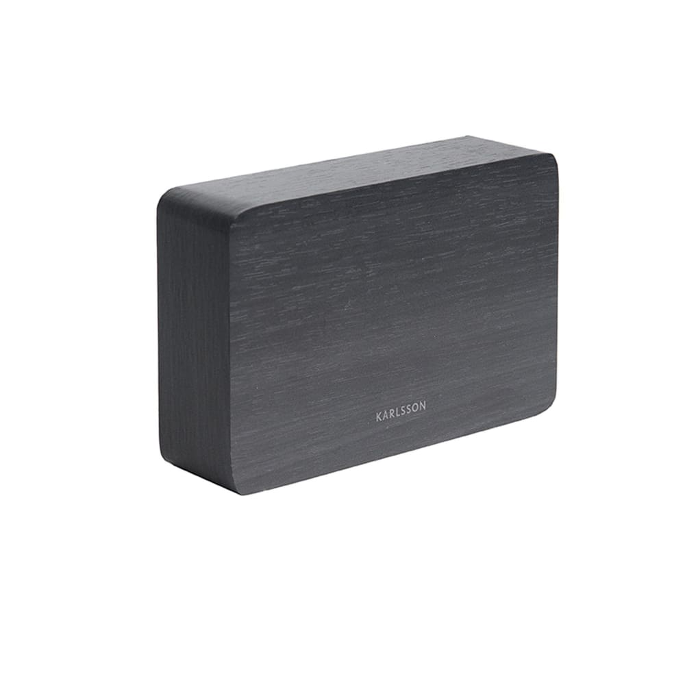Réveil vernis à bois noir 15x4,8x10cm - Maisons du Monde