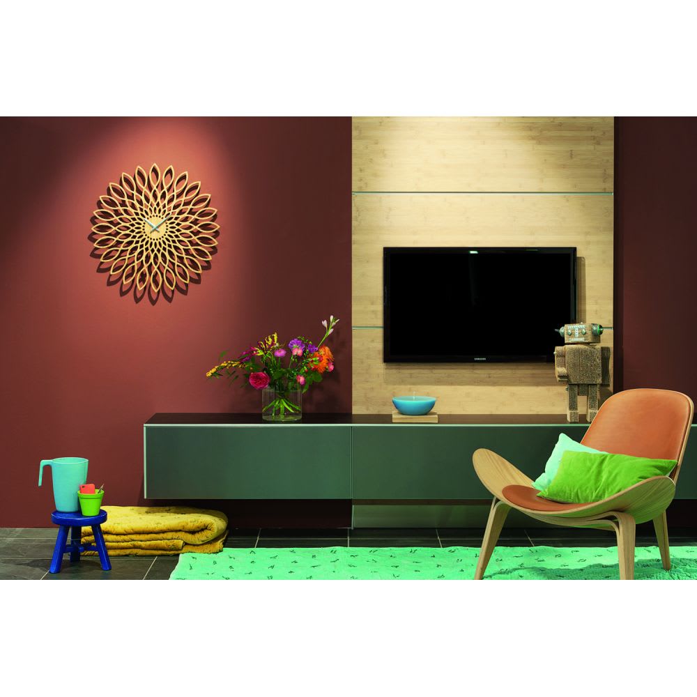 Horloge murale mdf brun Ø60cm