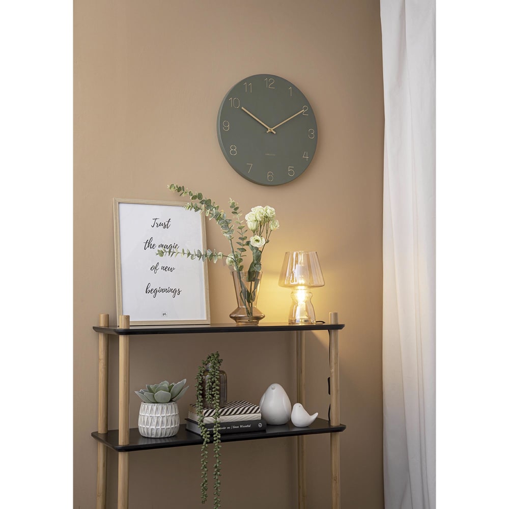 Horloge murale acier vert Ø40cm