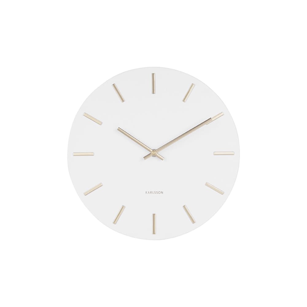 Wanduhr Aus Stahl, Weiß, Ø30Cm