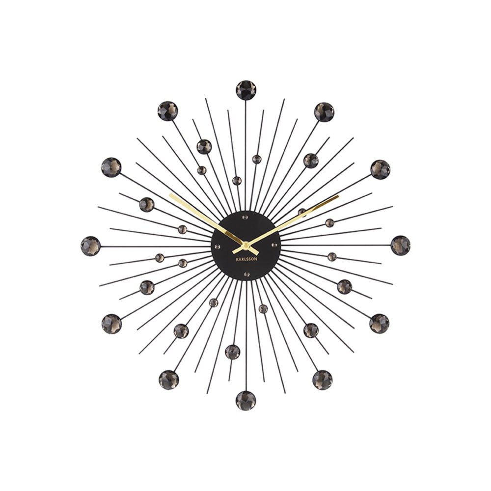 Karlsson Wanduhr aus Stahl, schwarz, Ø50cm style modern - Edelstahl