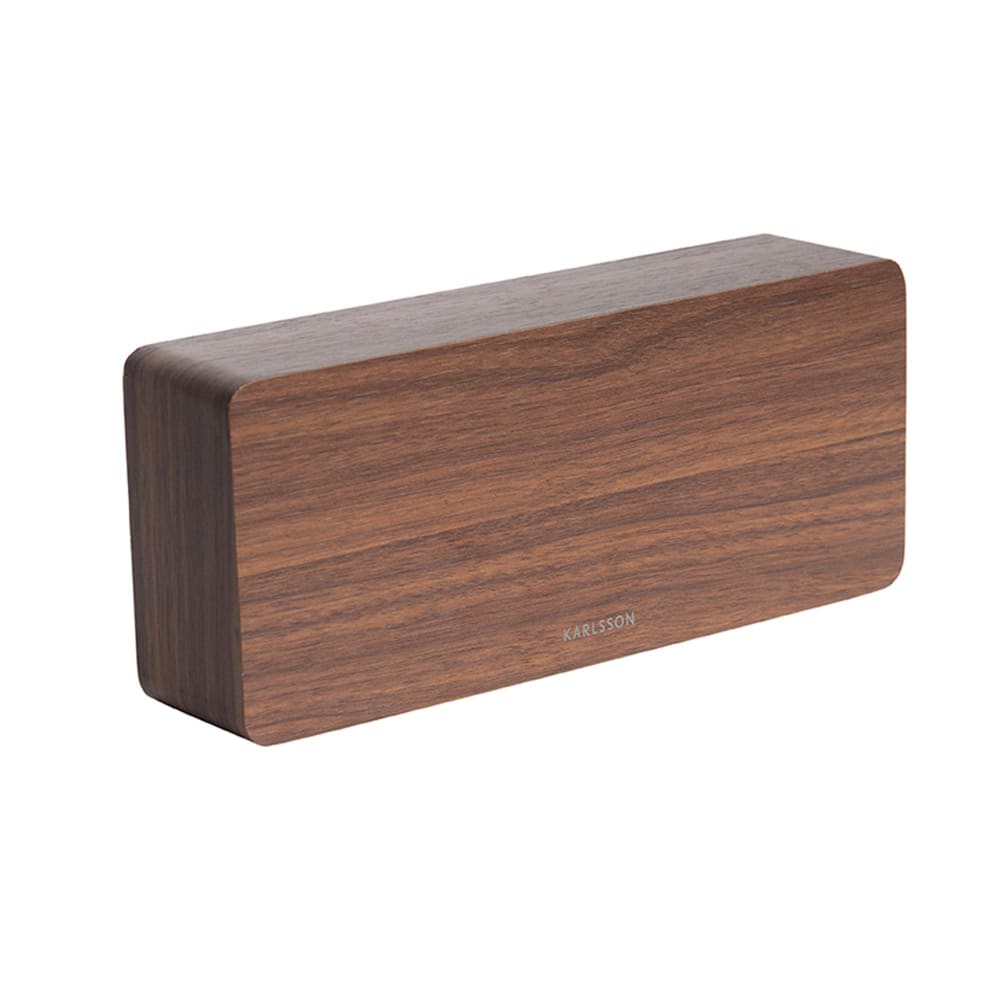 Réveil vernis à bois brun 21x9x4,5cm - Maisons du Monde