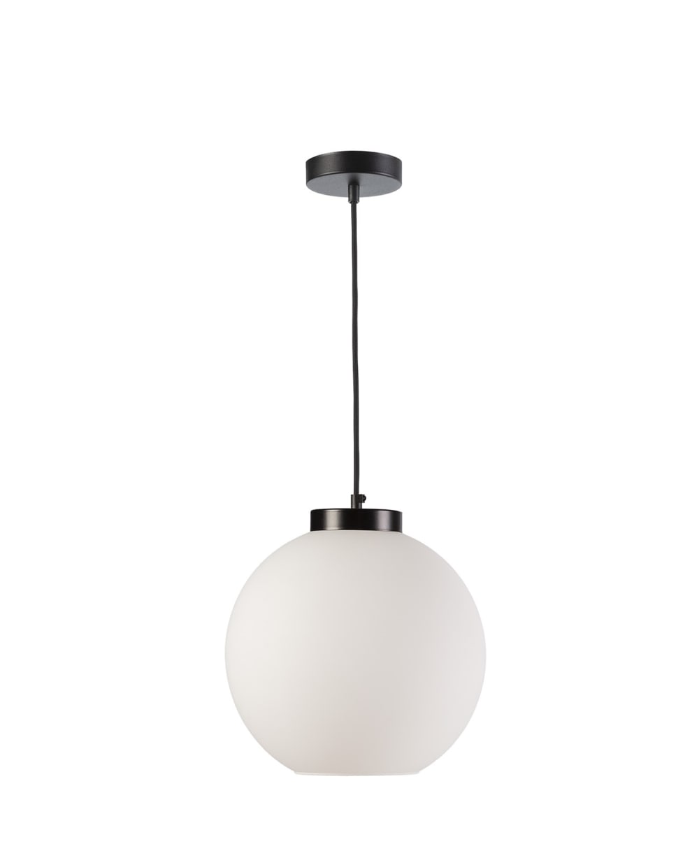 Lámpara techo bola vidrio blanco mate