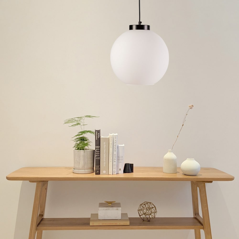 Lámpara techo bola vidrio blanco mate - Maisons du Monde