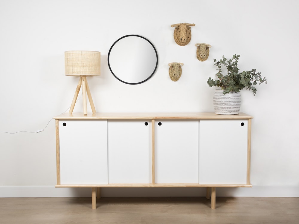 Espejo redondo marco metálico negro 55cm diámetro - Maisons du Monde