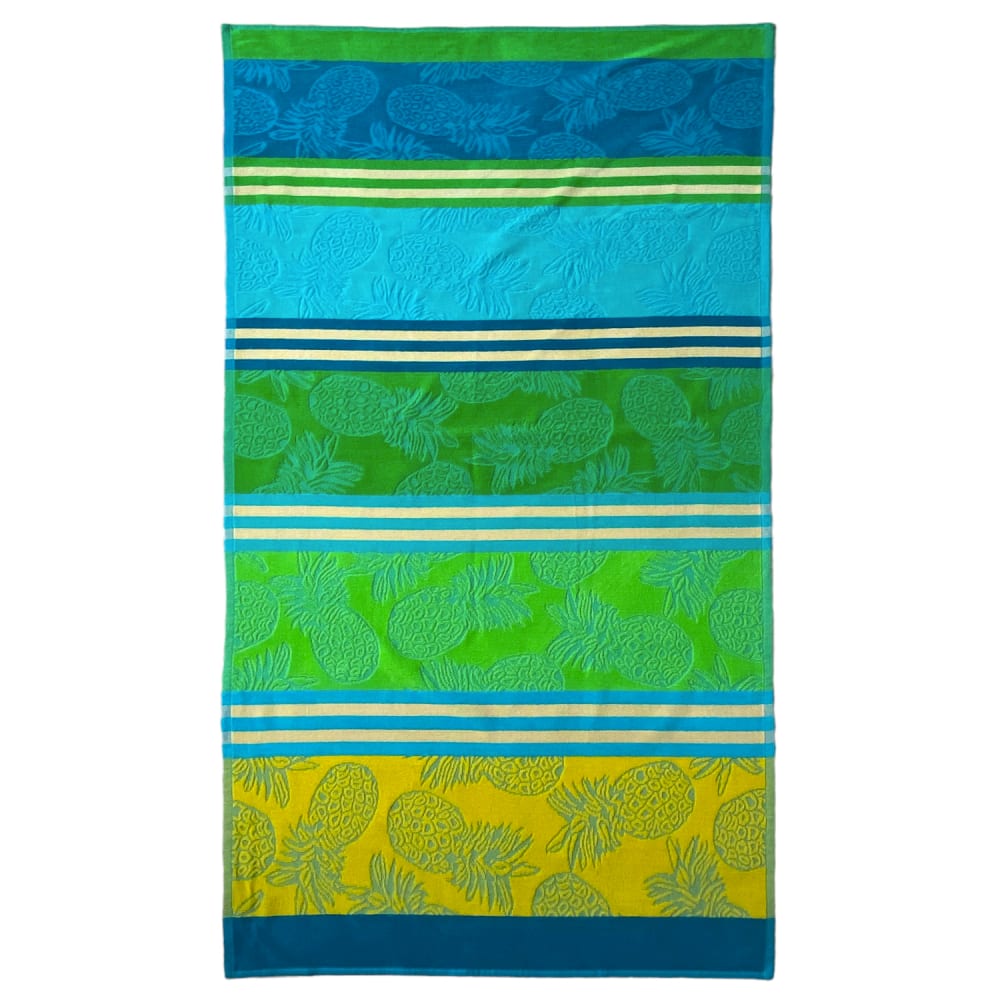 Serviette de plage éponge velours ciselée Cancun 90x170 vert