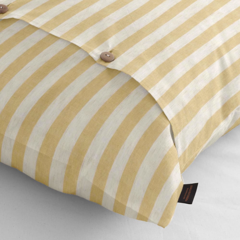 Funda de almohada de lino, algodón y poliéster amarillo 45x110 cm - Maisons du Monde