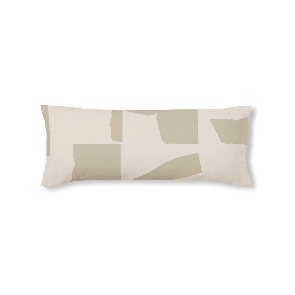 Funda de almohada en algodón popelín de 300 hilos beige 45x125 cm