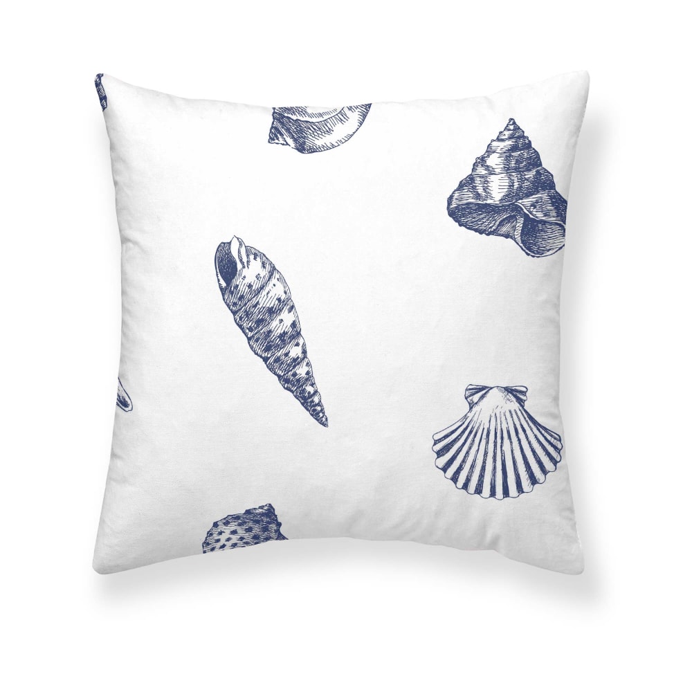 Funda de almohada en algodón popelín de 300 hilos azul 65x65 cm
