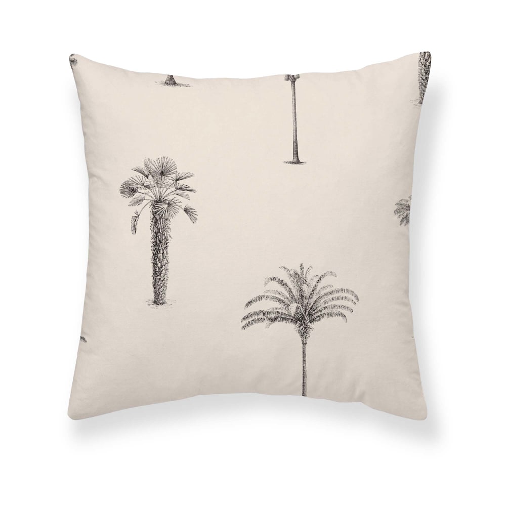 Taie d'oreiller en popeline de coton 300 fils beige 65x65 cm