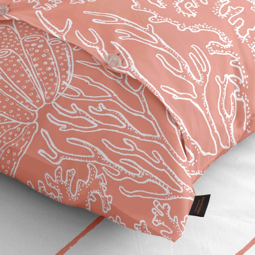 Funda de almohada en algodón popelín de 300 hilos naranja 45x110 cm - Maisons du Monde