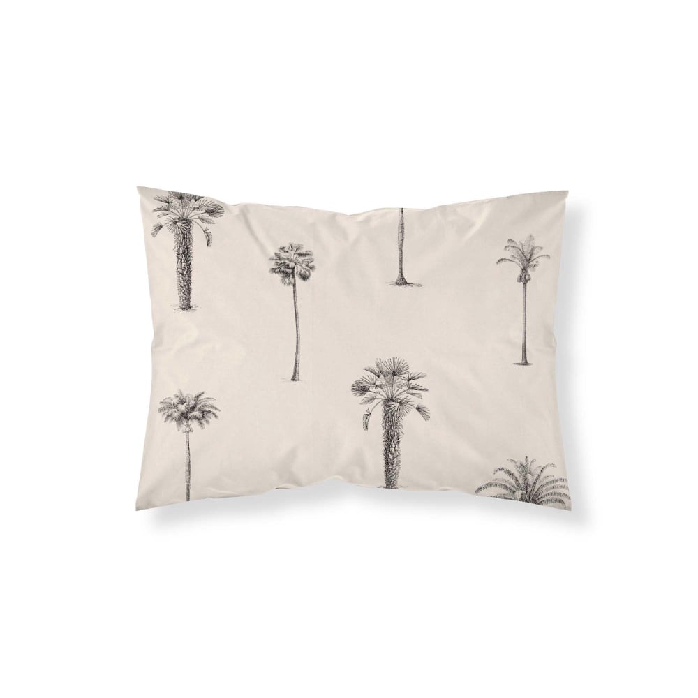 Taie d'oreiller en popeline de coton 300 fils beige 50x80 cm