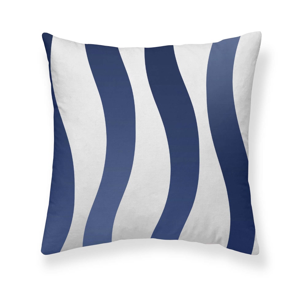 Funda de almohada en algodón popelín de 300 hilos azul 80x80 cm