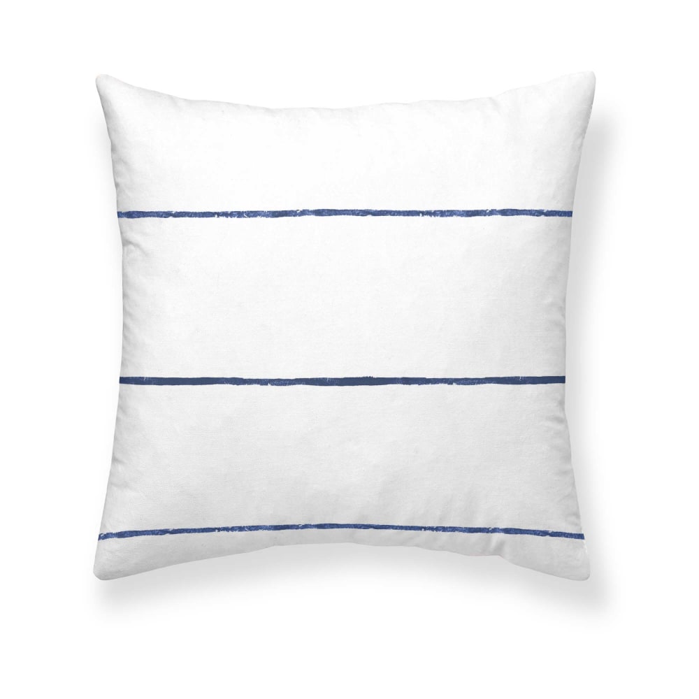Funda de almohada en algodón popelín de 300 hilos azul 65x65 cm