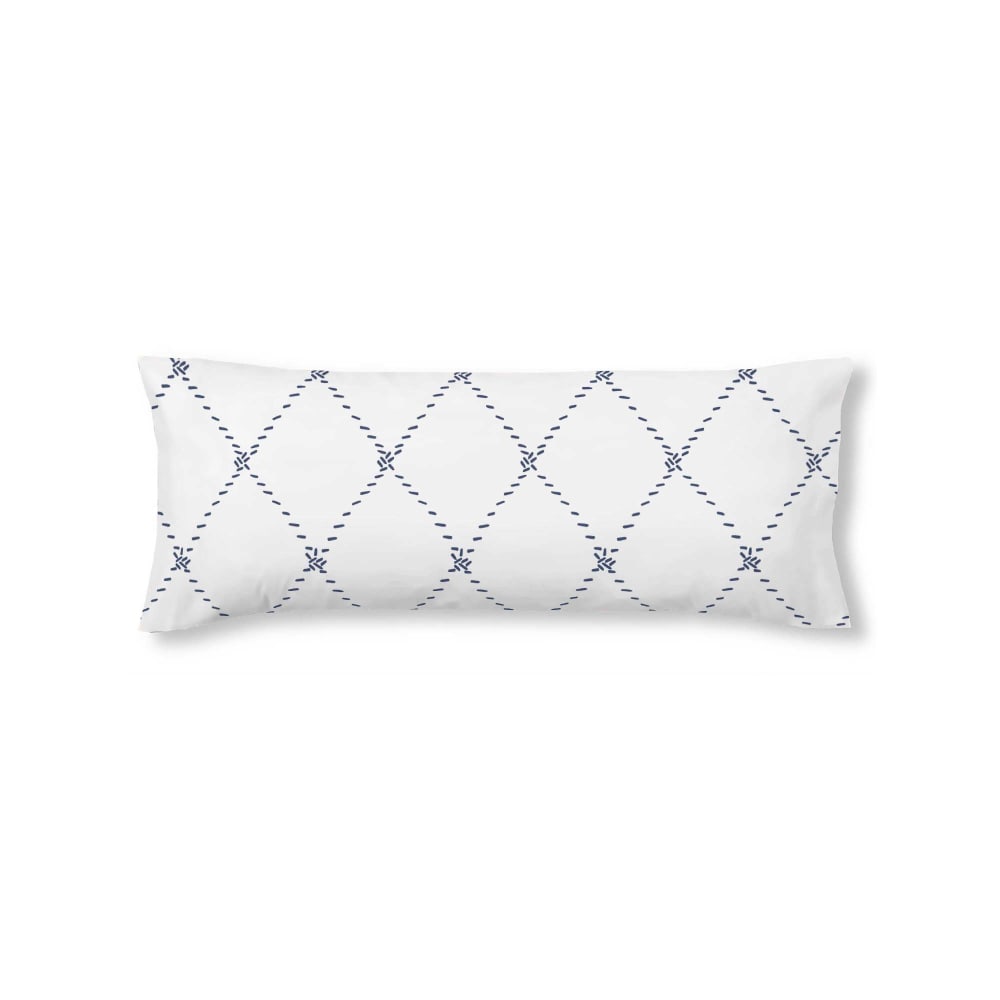 Funda de almohada en algodón popelín de 300 hilos azul 45x125 cm