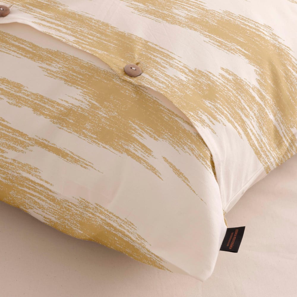 Taie d'oreiller en popeline de coton 300 fils jaune 45x125 cm - Maisons du Monde