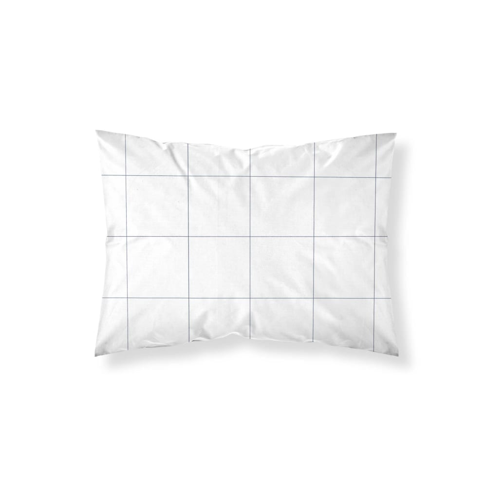 Funda de almohada en algodón popelín de 300 hilos blanco 50x80 cm