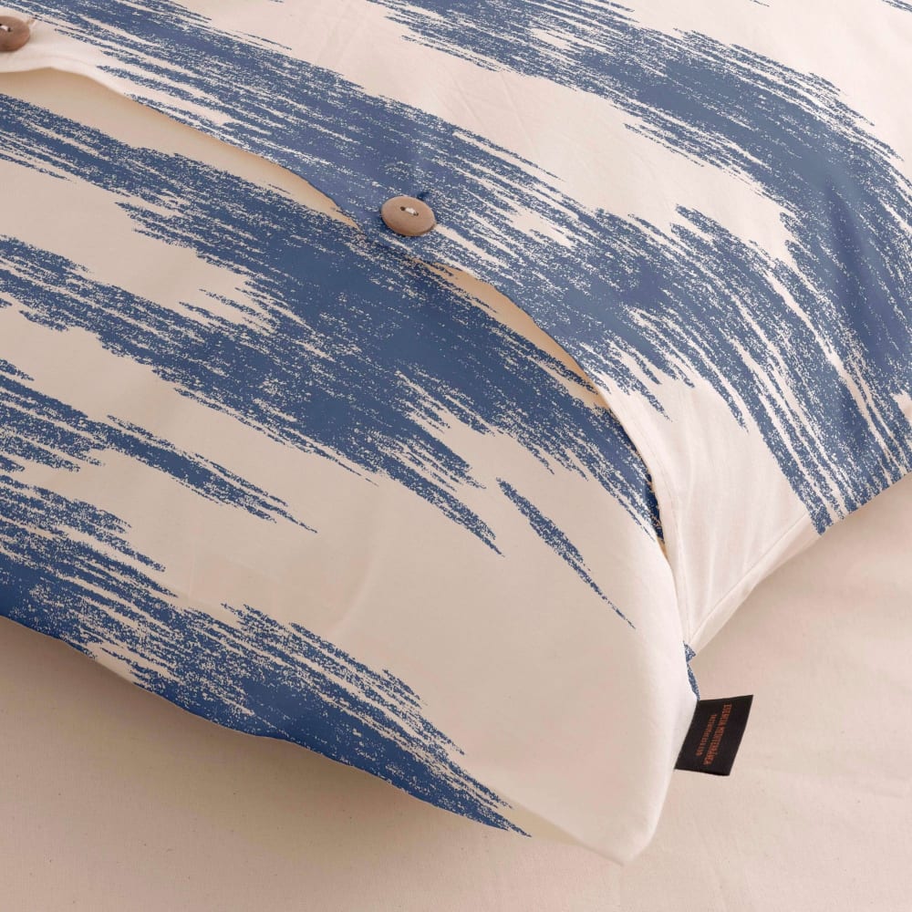 Funda de almohada en algodón popelín de 300 hilos azul 45x125 cm - Maisons du Monde