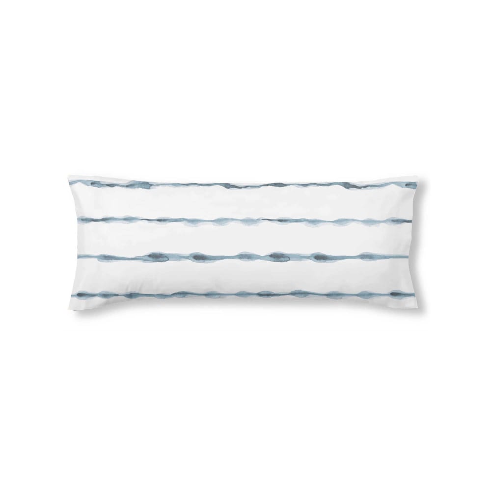 Funda de almohada en algodón popelín de 300 hilos azul 45x110 cm