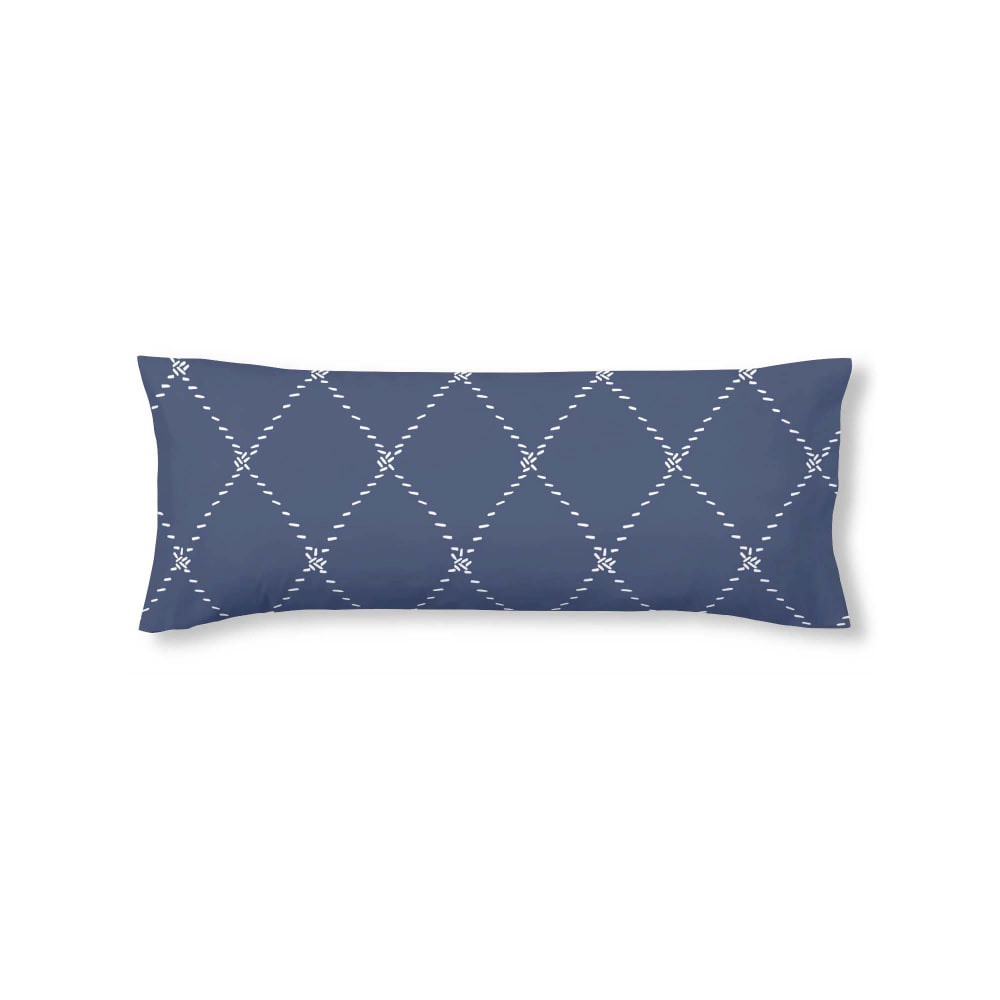 Funda de almohada en algodón popelín de 300 hilos azul 45x110 cm