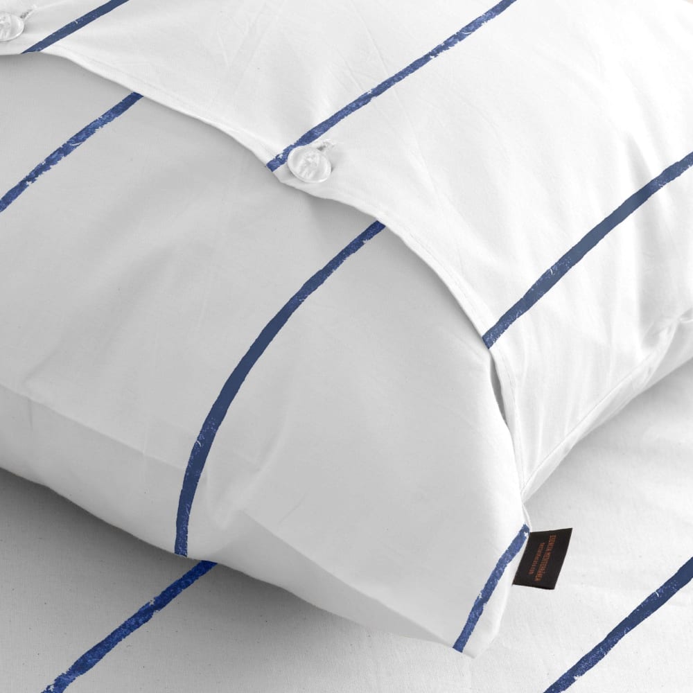Funda de almohada en algodón popelín de 300 hilos azul 45x125 cm - Maisons du Monde