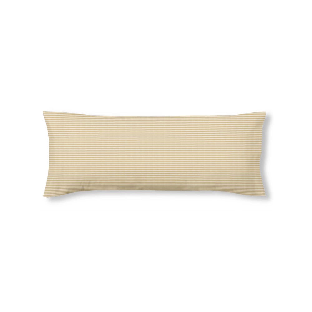 Funda de almohada de lino, algodón y poliéster amarillo 45x125 cm