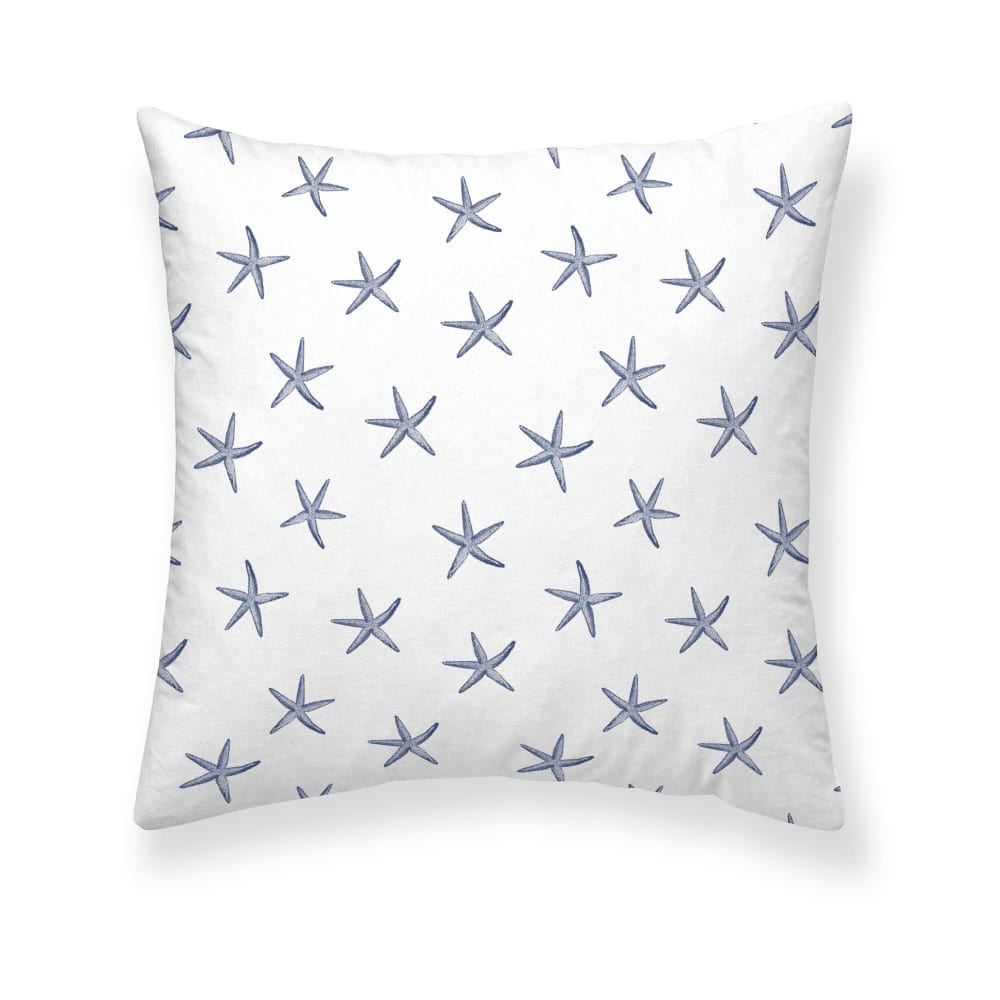 Taie d'oreiller en popeline de coton 300 fils bleu 65x65 cm