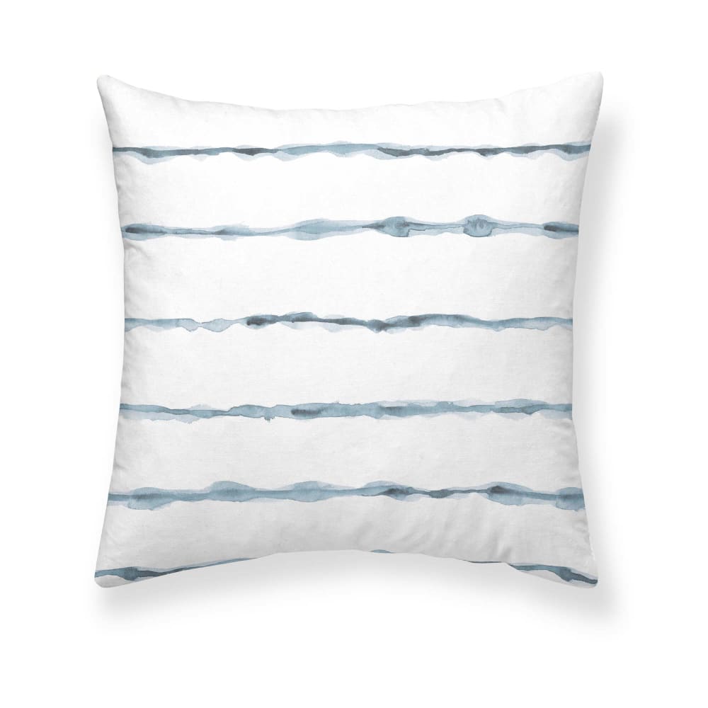 Taie d'oreiller en popeline de coton 300 fils bleu 80x80 cm